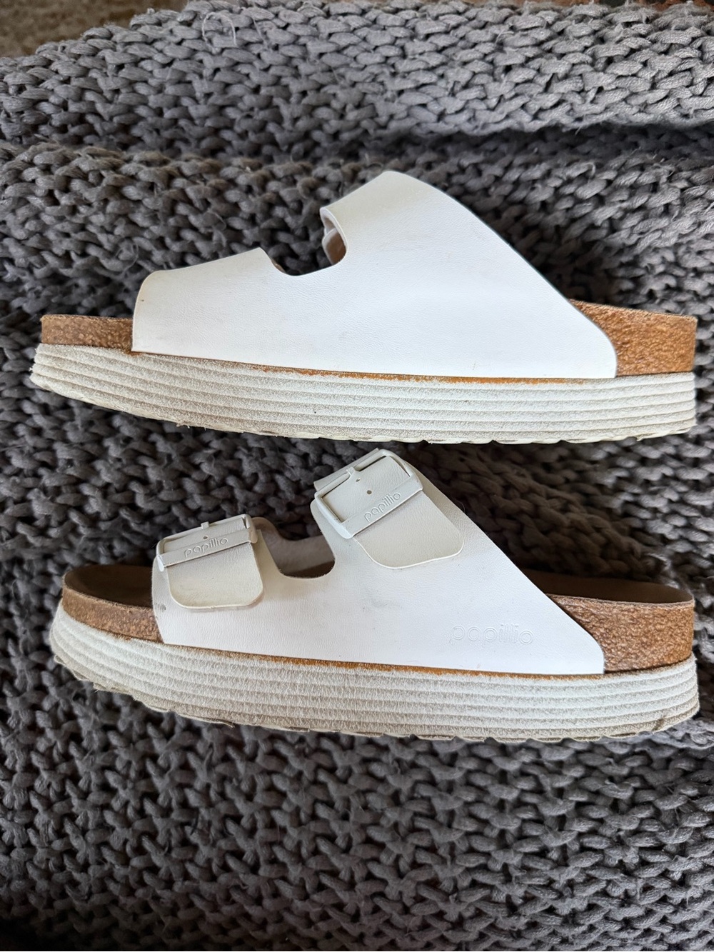 Birkenstock Arizona Flex Platform Birko-Flor Papillio, White, Size 39/8 - Picture 6 of 10